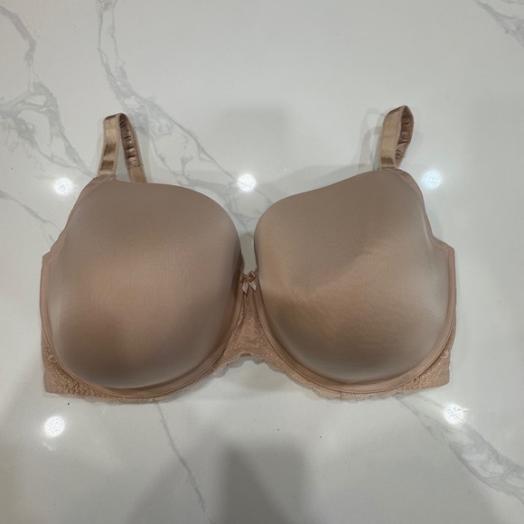 Torrid Curvy 42H Beige Full Coverage Plunge Perfect T-Shirt Bra Lace Trim - Picture 5 of 10